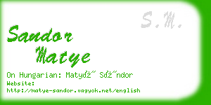 sandor matye business card